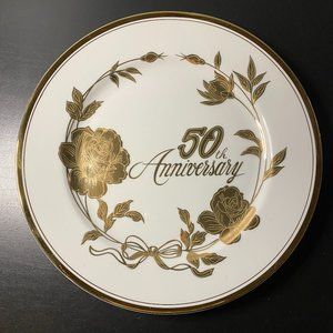 Vintage Chattilon - Fine Porcelain - 50th Anniversary Plate - Norcrest